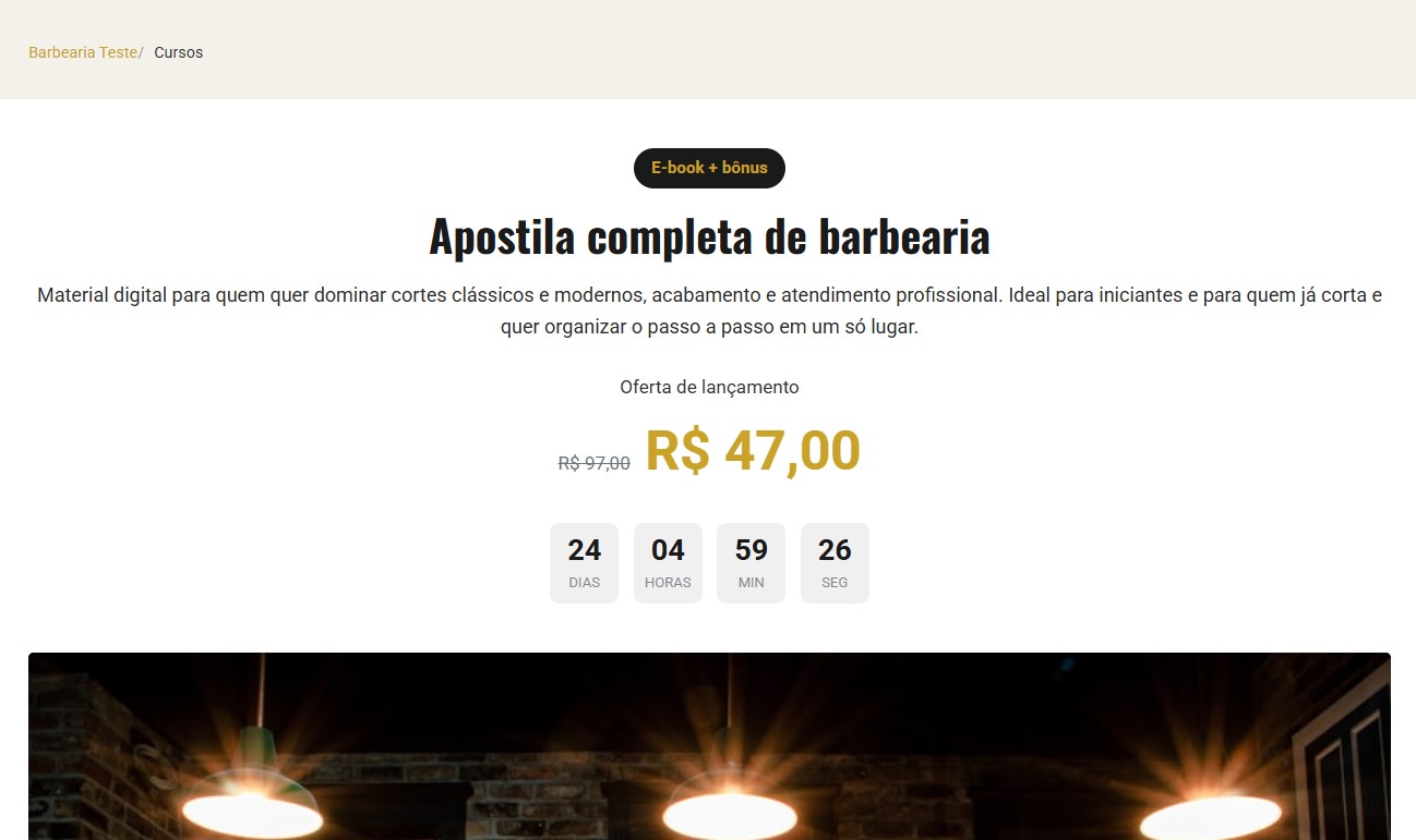 Venda de cursos no Agendeco