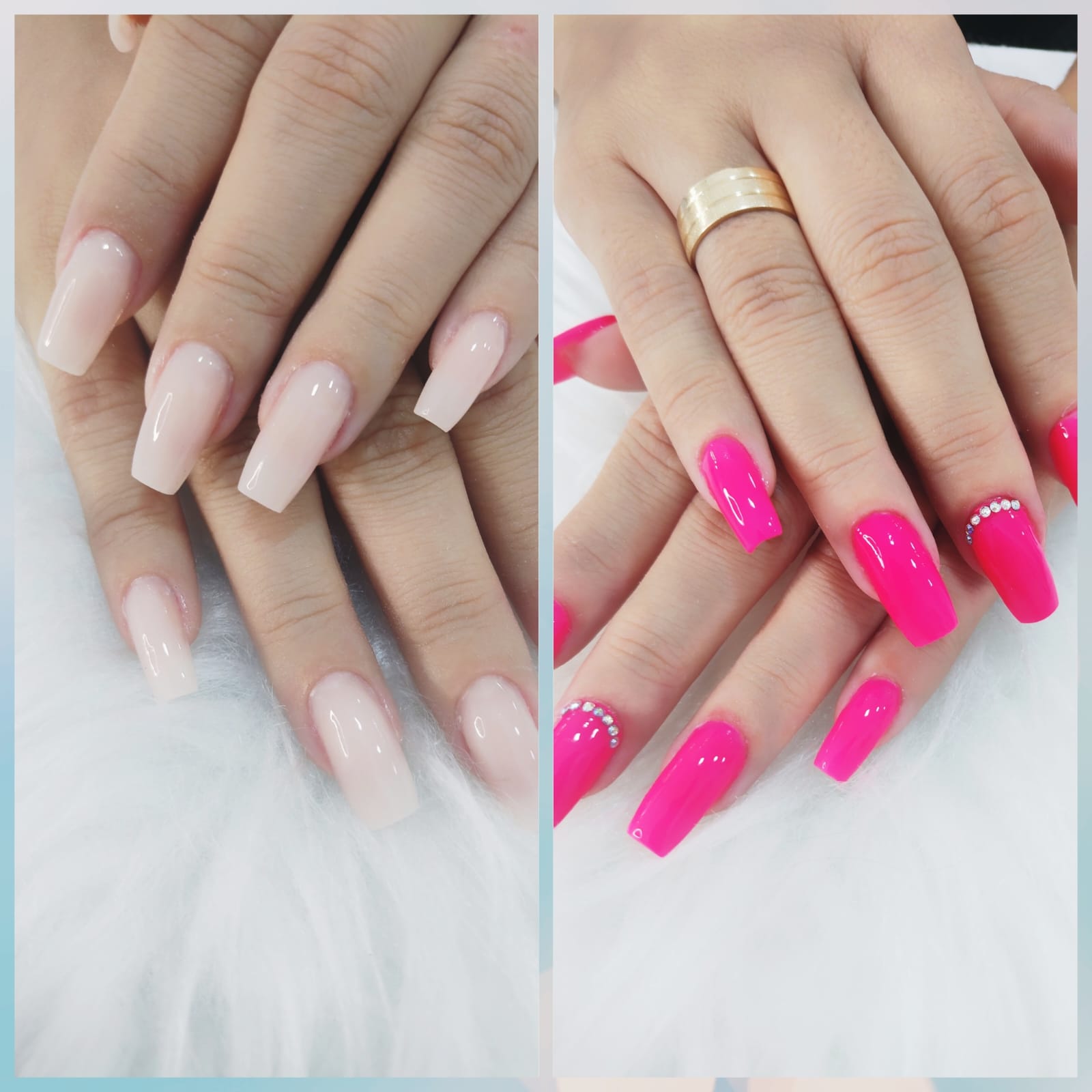 Alongamento de fibra de vidro.